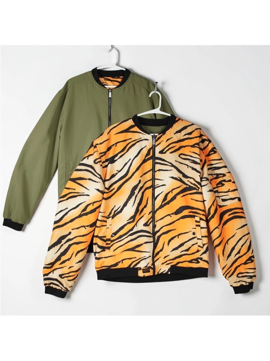 Retro Rifle Other - Retro Rifle Reversible Bomber Jacket Mens Size X-Large Green Tiger Print EUC